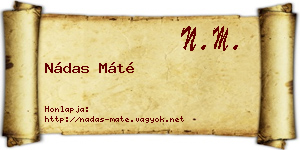 Nádas Máté névjegykártya